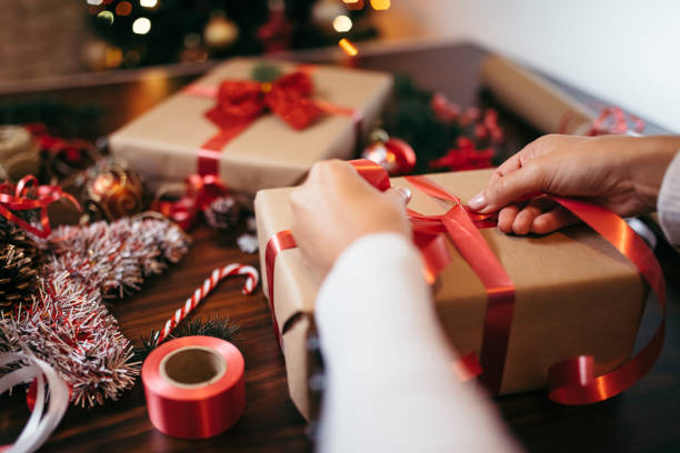 istock Finishing up Christmas presents 1349063027