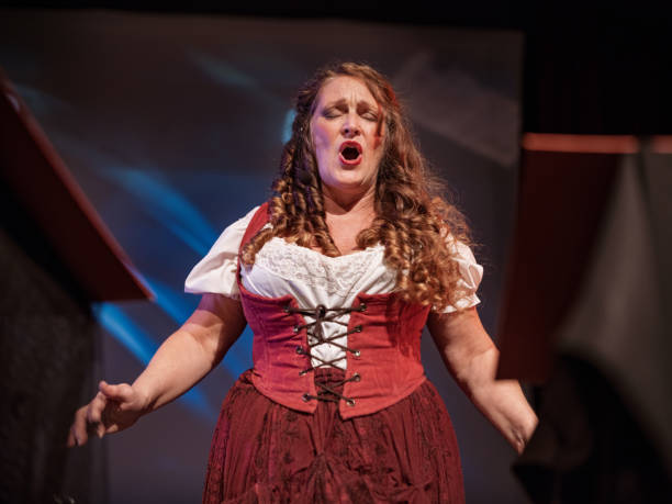 istock Mature female Performer on the stage 1349065557
