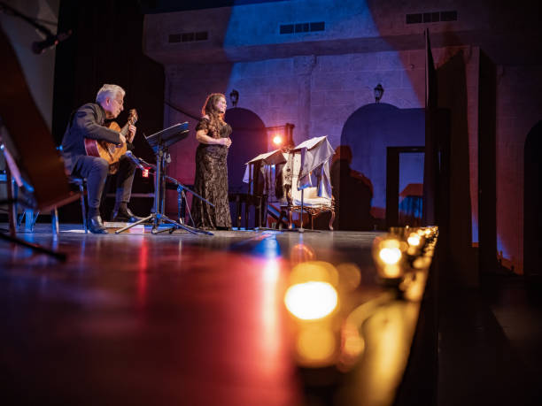 istock Mature Performer and Guitarist on the stage 1349066320
