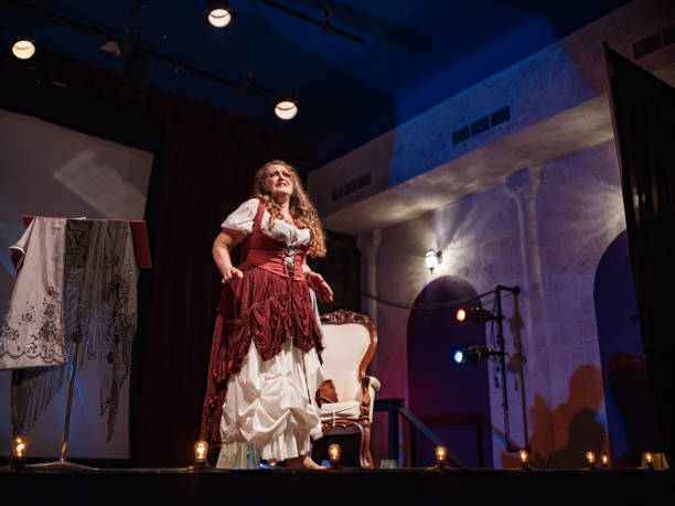istock Mature female Performer on the stage 1349067447