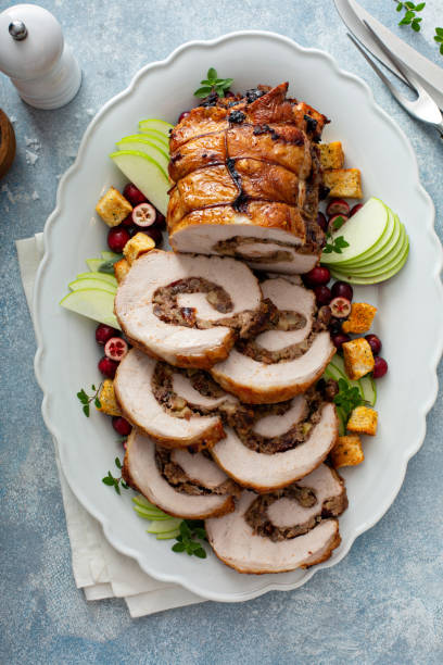 istock Pork loin roasted filled with cranberry stuffing 1349067644