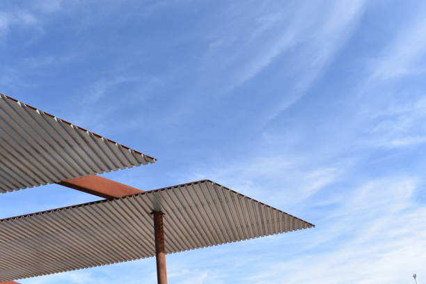 istock Abstact image of sky and metal roof 1349068914