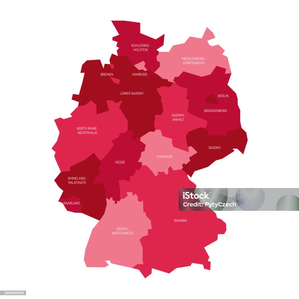 Karte Bundesländer Deutschland Mit Hauptstädten Deutschland Karte Der Bundesländer Und Stadtstaaten Stock Vektor Art