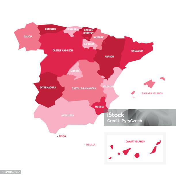 Vetores de Espanha Mapa Das Comunidades Autônomas e mais imagens de Espanha - Espanha, Mapa, Comunidade