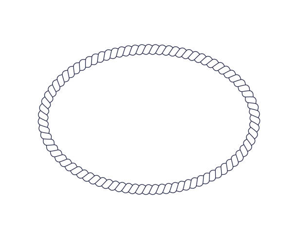 illustrations, cliparts, dessins animés et icônes de cadre de corde ovale pour photo ou photo dans le style yacht rétro. élément de design nautique pour l’impression et la décoration. thème maritime. illustration vectorielle - rope frame ellipse lasso