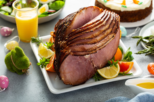 Easter ham on the table