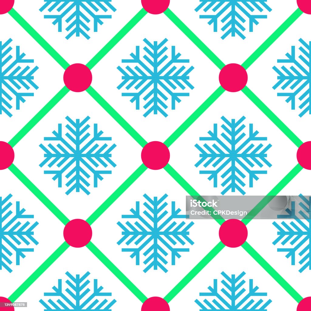 Simple Snowflake Pattern For Menu Background Snowflake Seamless Pattern Background Stock Illustration - Download ...