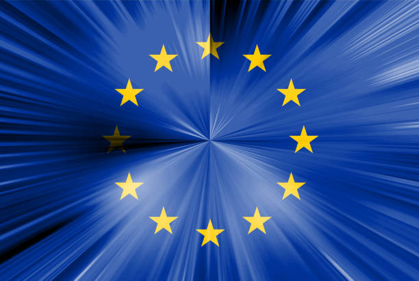 Close up of grunge EU flag Close up of grunge EU flag 國家名勝 stock pictures, royalty-free photos & images