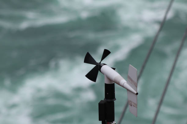 Small Weather Station in front of Water stock photo