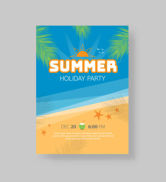 istock Vector illustration design for summer holiday party invitation flyer and greeting card template 1349094983
