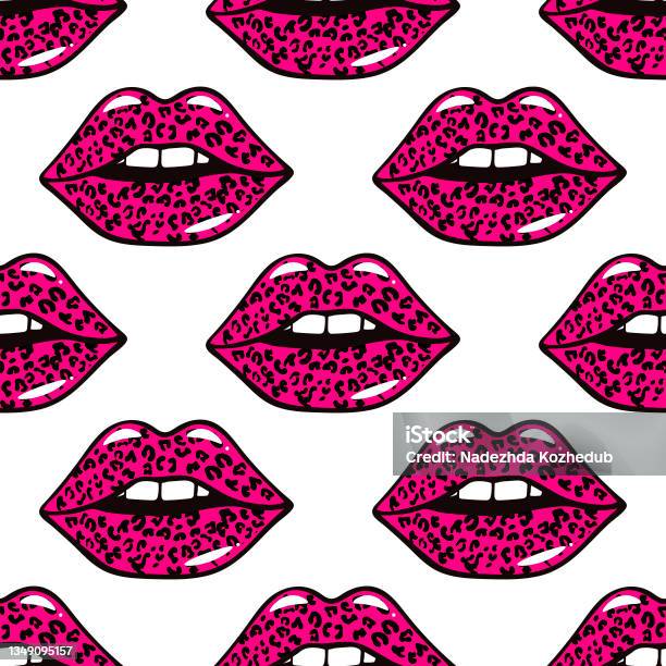 Leopard Lips Vector Pattern Stock Illustration - Download Image Now - Full,  Human Lips, Abstract - iStock