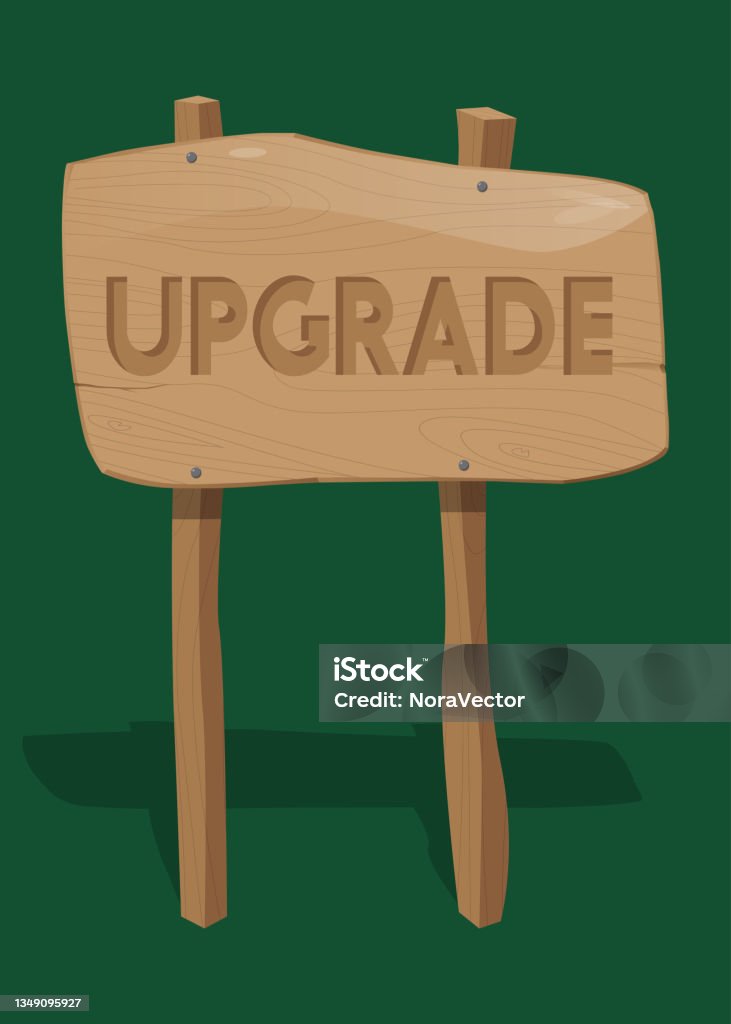 Software Upgrade Sign Upgrade Text Upgrading Software Program Concept On Wooden Sign Stock ...