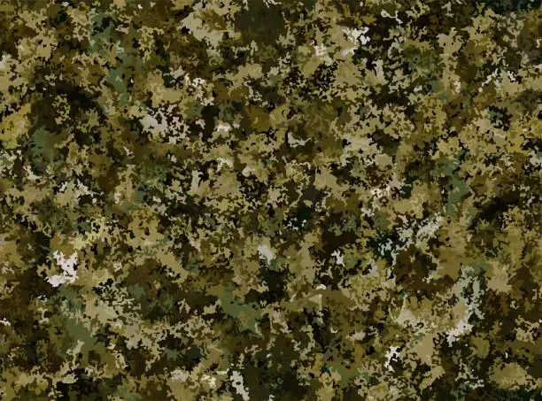 Seamless abstract vector khaki pattern. Green and brown camouflage texture for forest and grass