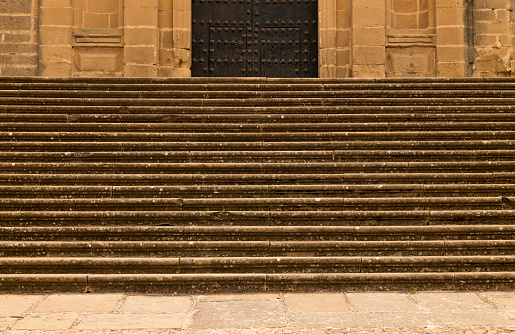 Church entrance in Baeza, an old town in Jaen province, Andalusia, Spain