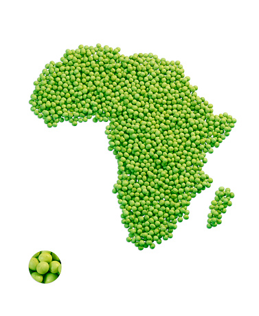 Africa Map of green peas