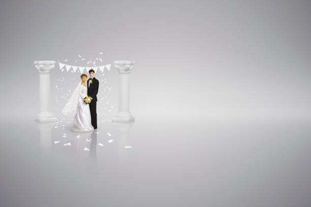 Golden 3d wedding icon isolated on white background - 3d render