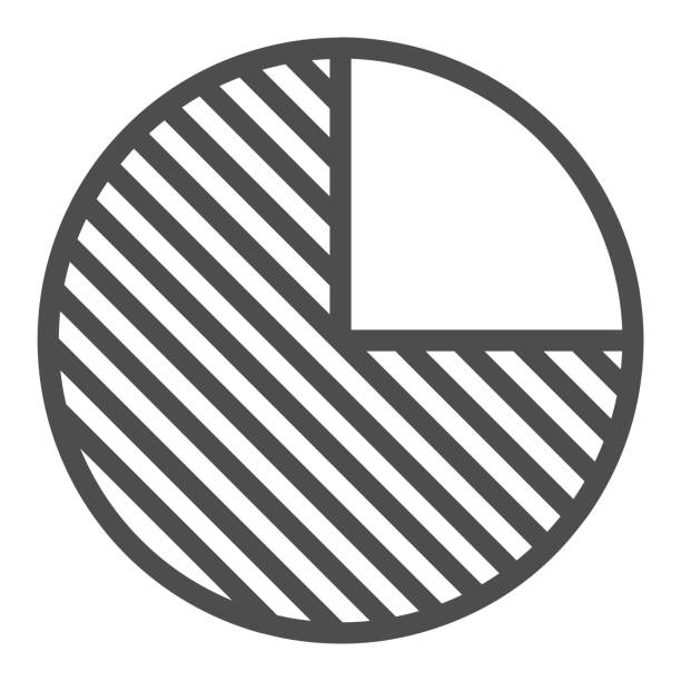 kreisdiagramm mit einem viertelbruchliniensymbol, diagrammkonzept, einem vierten kreisvektorzeichen auf weißem hintergrund, gliederungsstilsymbol für mobiles konzept und webdesign. vektorgrafik. - einzelner gegenstand grafiken stock-grafiken, -clipart, -cartoons und -symbole