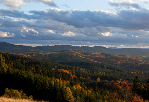 istock A sunset over the mountain and the forest in autumn 1349115250
