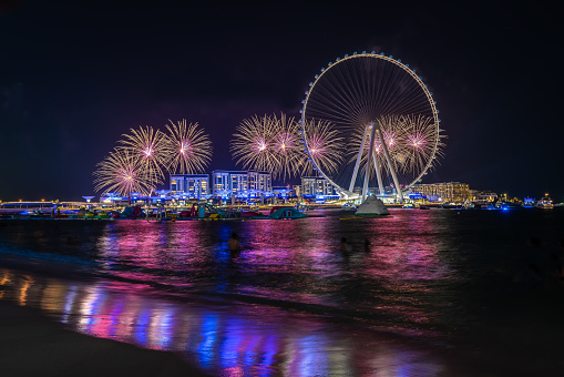 Ain Dubai - The worlds tallest observation wheel with Fireworks at the opening