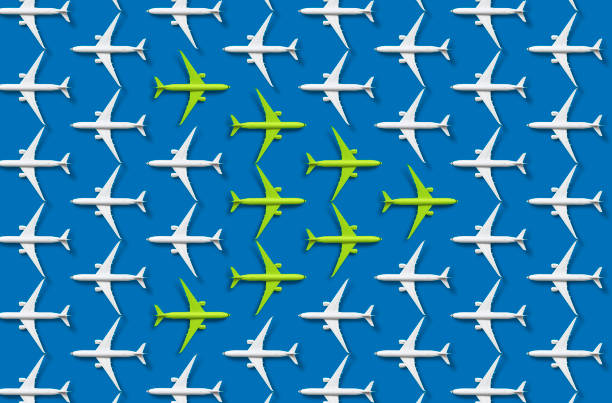 istock Green and white Aircraft models 1349117212