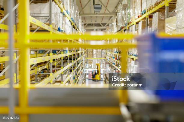 Warehouse Racking View View On Racks In Warehouse Through Staircase Stock Photo - Download ...