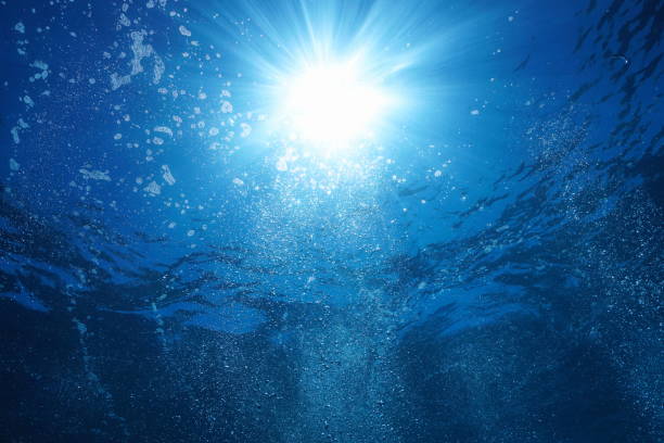 istock Sunshine with air bubbles underwater in the ocean 1349117785