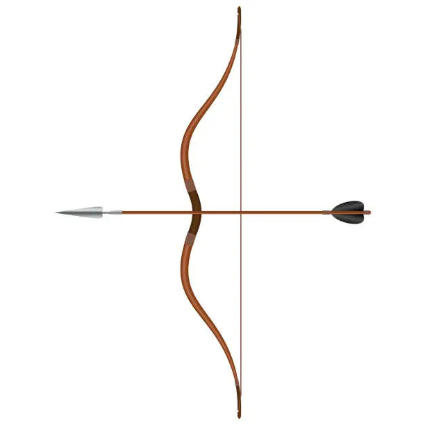 Vector illustration of Bow and arrow, vector illustration