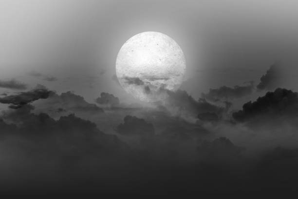 istock Full moon with dark cloudscapes on the night 1349121376
