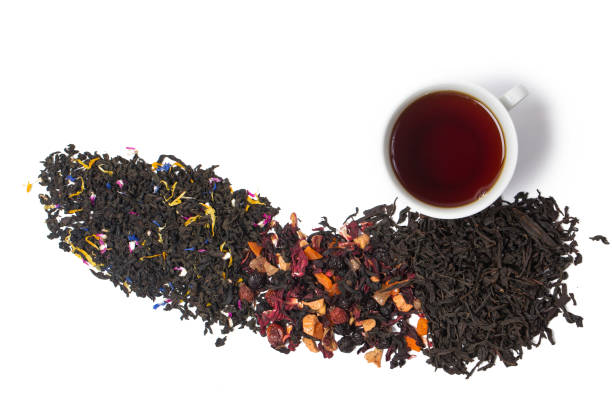 istock Black tea with fry flowers in studio 1349126414
