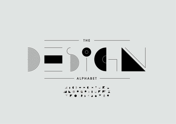 Design alphabet Vector of stylized design alphabet and font luxury craft stock illustrations