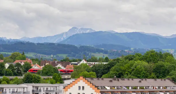 Scenery around Kempten, the largest town of Allgaeu in Swabia, Bavaria, Germany