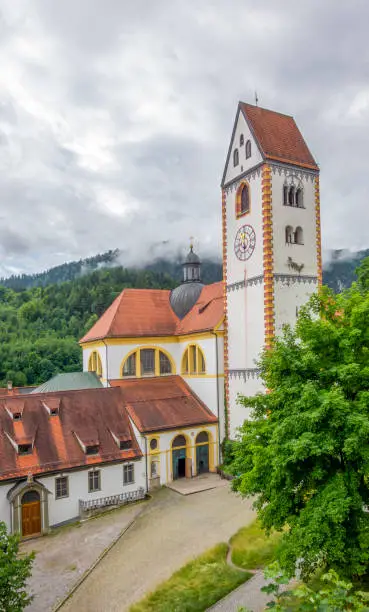 St Mang Abbey in Fuessen, a town in the Ostallgaeu district in Bavaria, Germany