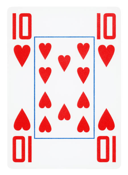 ten of hearts jugando a las cartas - aislado - ten of hearts fotografías e imágenes de stock