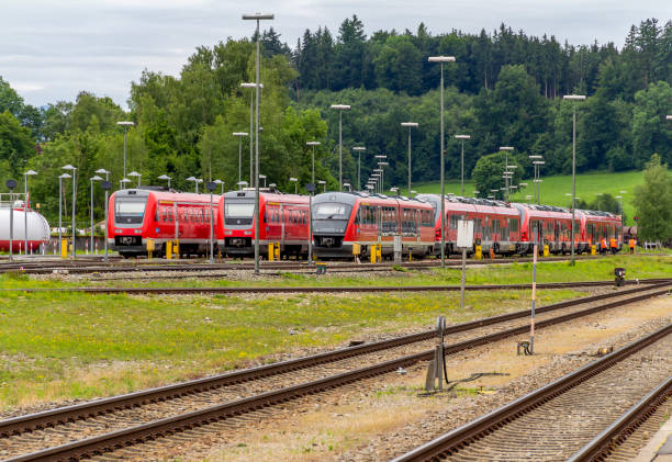 Train station in Kempten, the largest town of Allgaeu in Swabia, Bavaria, Germany