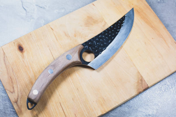 istock Big kitchen knife with wooden handle. 1349133101