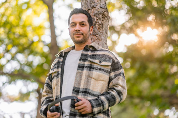 istock Portrait of handsome man in nature 1349133367