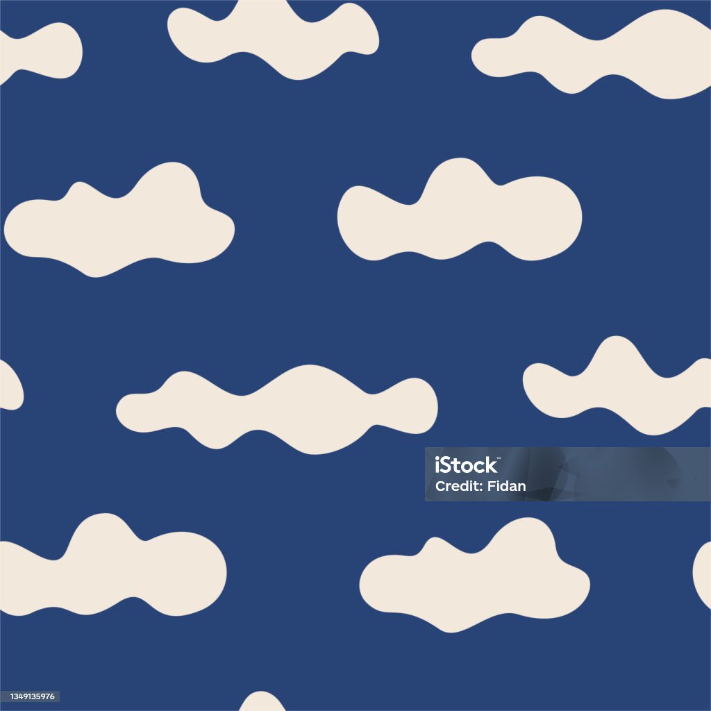 Seamless Vector Clouds Sky Pattern Stylish Pattern For Design Fabric ...