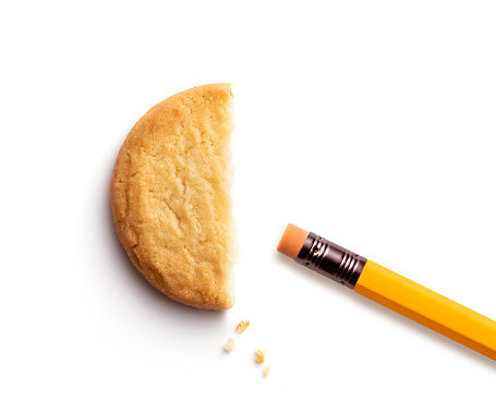 Half Butter cookies and pencil Eraser