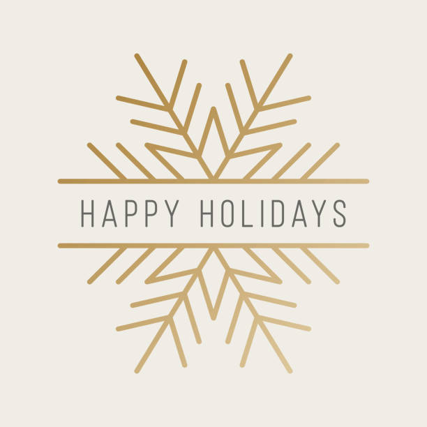 holiday greeting card with snowflake. - happy holidays 幅插畫檔、美工圖案、卡通及圖標