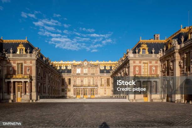 Versailles Palace Outside Paris At Sunrise France Stock Photo - Download Image Now - Chateau de Versailles, Versailles, Castle