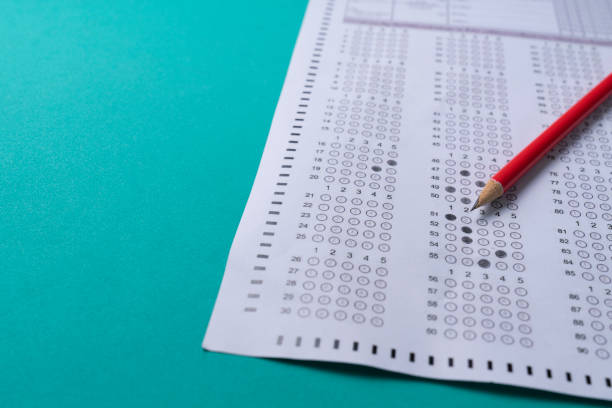 istock close up red pencil on answer sheets, education concept 1349142730