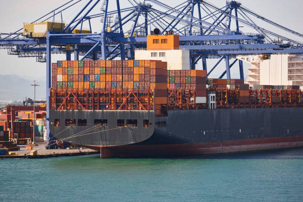 istock Containers on a vessel. Global market. Cargo shipping. Logistic 1349143527