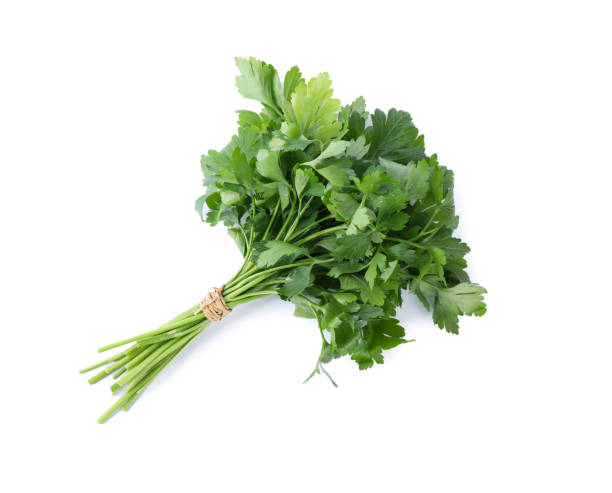 istock Bunch of fresh green parsley isolated on white 1349143937