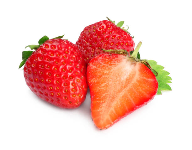 istock Fresh ripe red strawberries isolated on white 1349146294