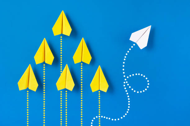 istock Individuality Concept with Paper Airplanes 1349157729