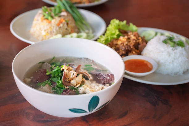 istock rice and soup with pork in a bowl 1349162567