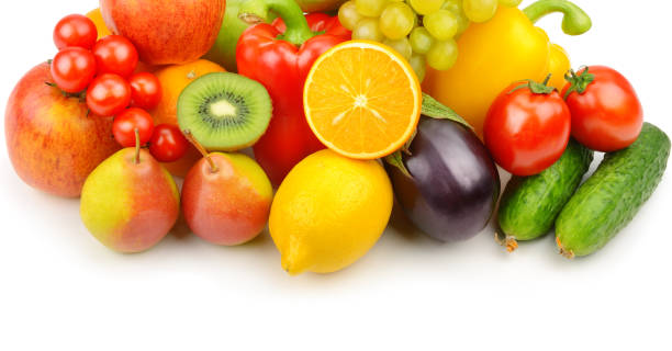 istock Vegetables and fruits isolated on a white background 1349162641