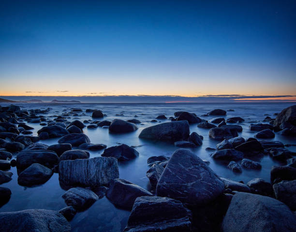 istock Blue hour on Alnes beach, Norway 1349165654