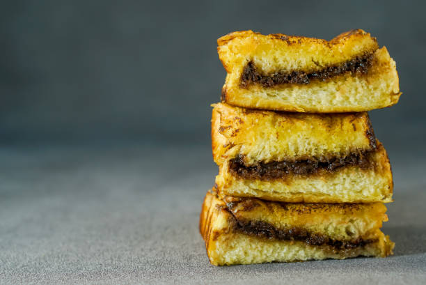 istock Chocolate-flavored toast on a cement background 1349170583