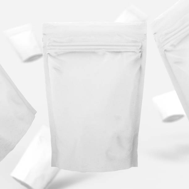 istock White paper doypack stand up packaging pouch with zipper on white background 1349174002